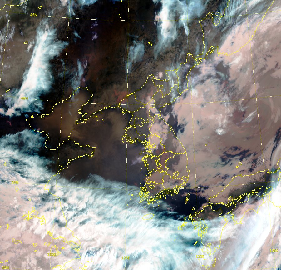 GK2A day-night RGB composite over the Korean peninsula